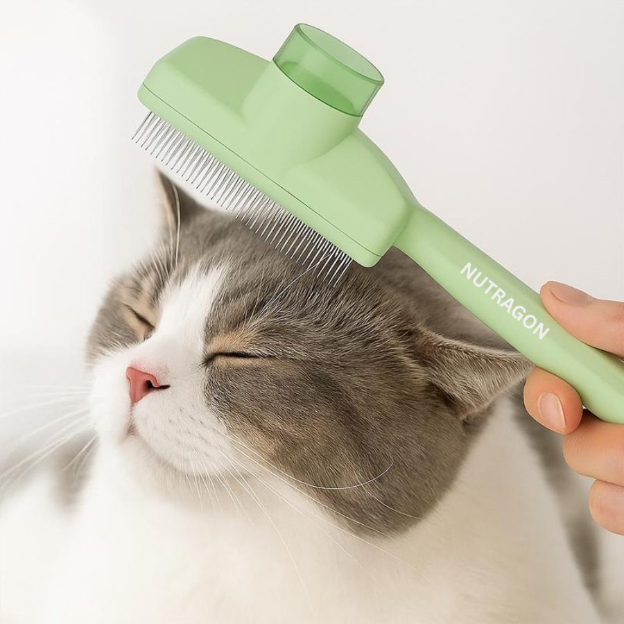 Nutragon Self-Cleaning Pet Hair Comb for Dogs & Cats with Release Button