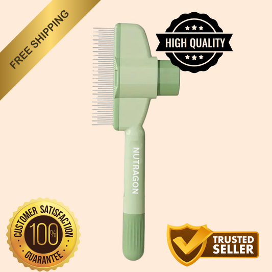Nutragon Self-Cleaning Pet Hair Comb for Dogs & Cats with Release Button