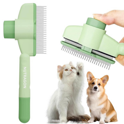 Nutragon Self-Cleaning Pet Hair Comb for Dogs & Cats with Release Button